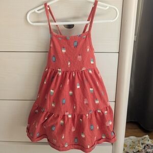 Cat & Jack Red Sleeveless Dress with Ice Cream Print, 3T